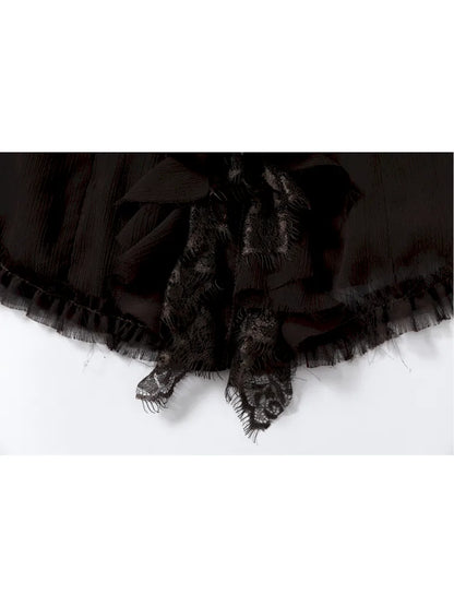 Court-Style Lace Chiffon Shirt【s0000013948】