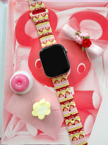 Rose Cake Print iWatch Watch Strap【s0000017466】