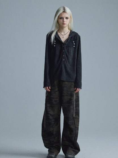 Vintage Distressed Camo Pants【s0000018556】