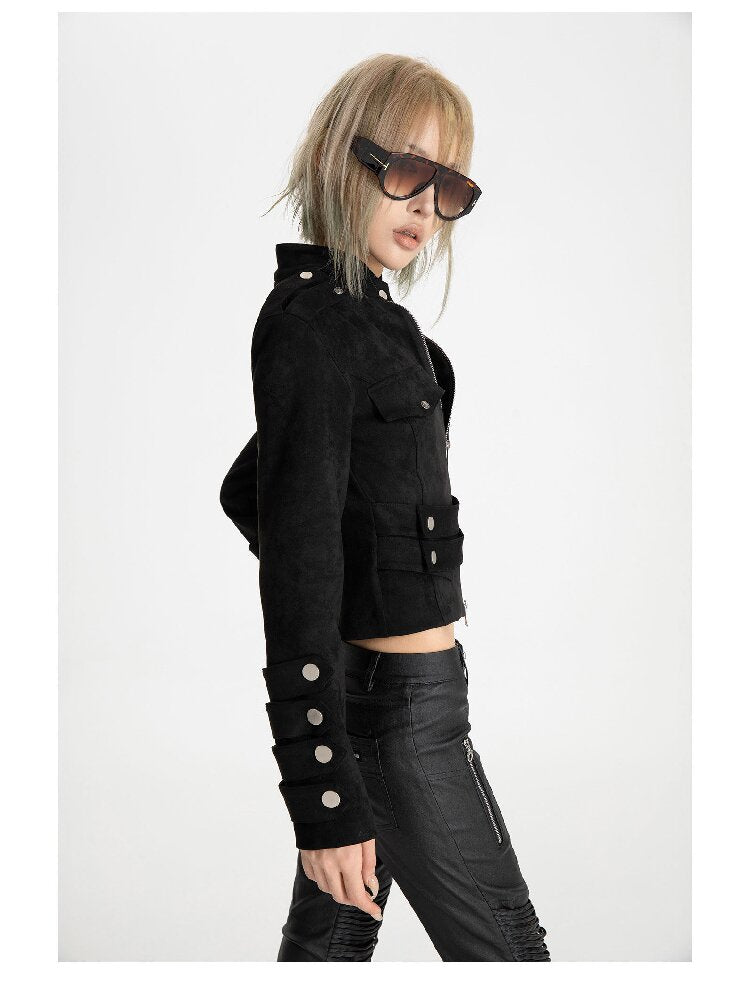 Suede Napoleon Slim Zipper Jacket【s0000019096】