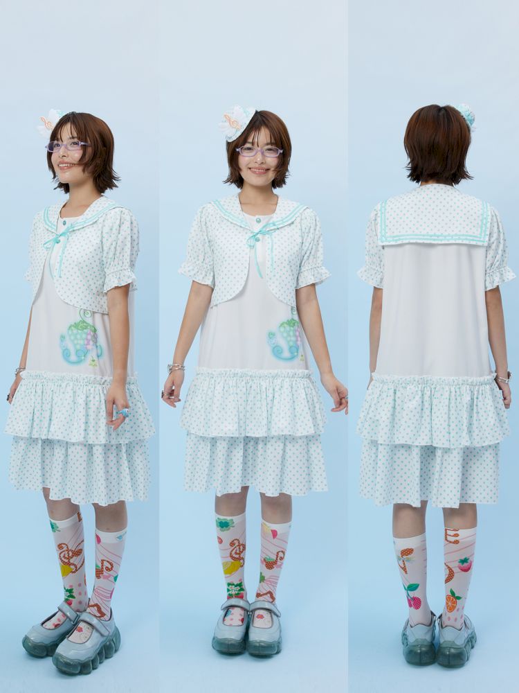 Navy Collar Two-Piece Dress【s0000013161】