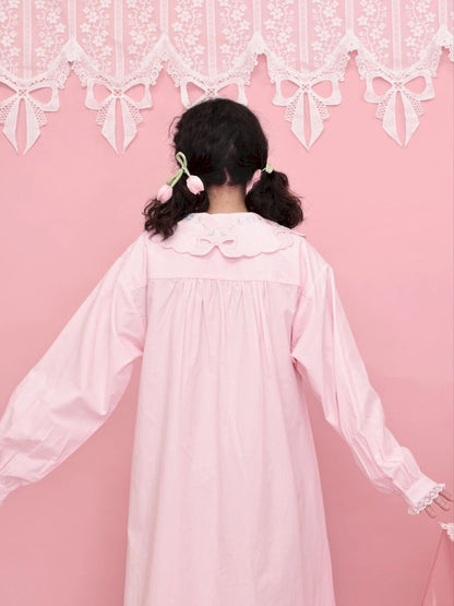 Round Neck Embroidered Pink Lace Dress【s0000013494】
