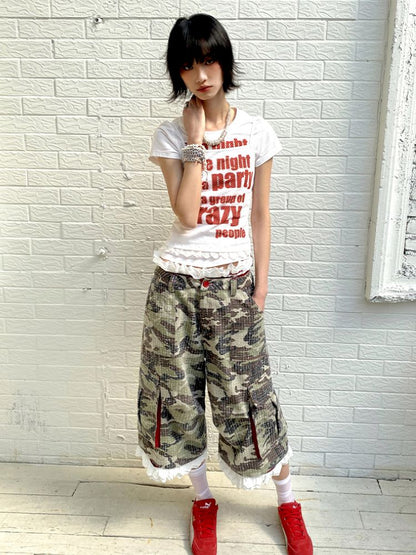 Detachable Lace Camouflage Shorts【s0000012955】