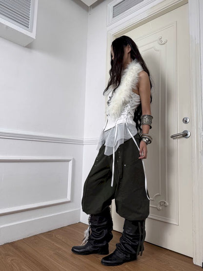 Distressed 5-Inch Harem Riding Pants【s0000013906】