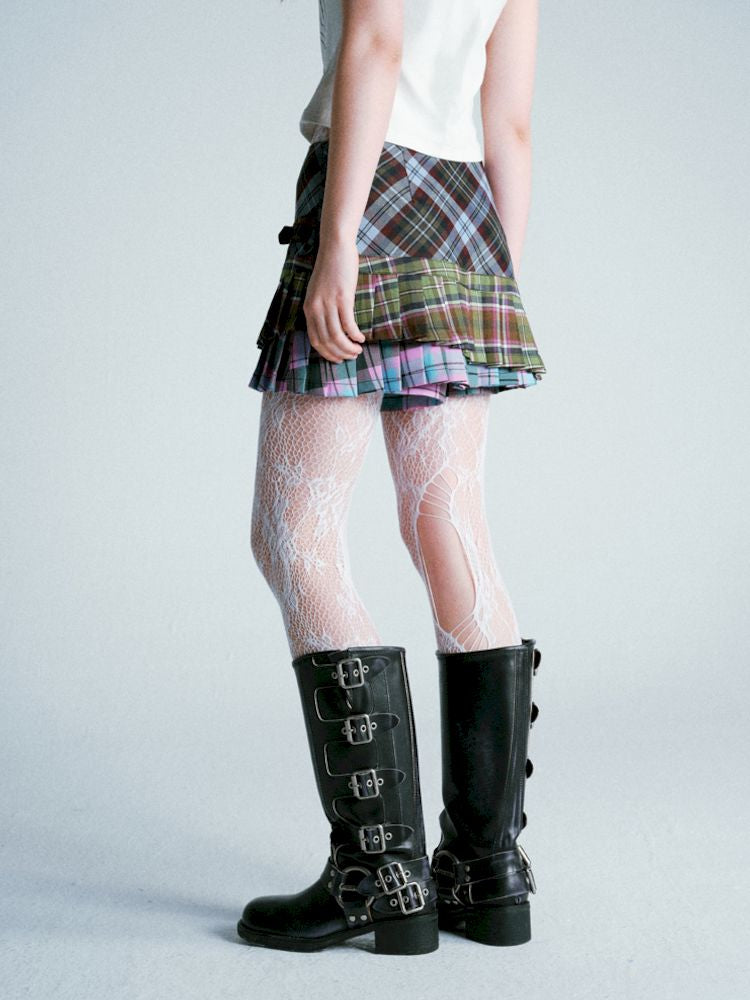 Punk Plaid Pleated Skirt【s0000009280】