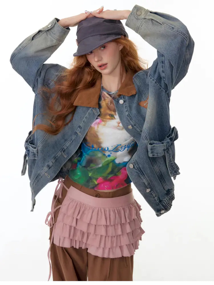 Vintage Relaxed-Fit Denim Jacket【s0000014349】