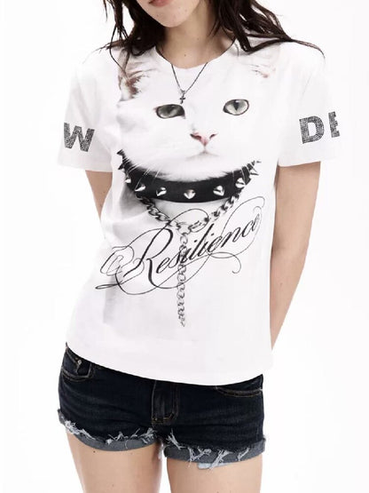 Y2K Rhinestone Slimming T-Shirt【s0000018296】