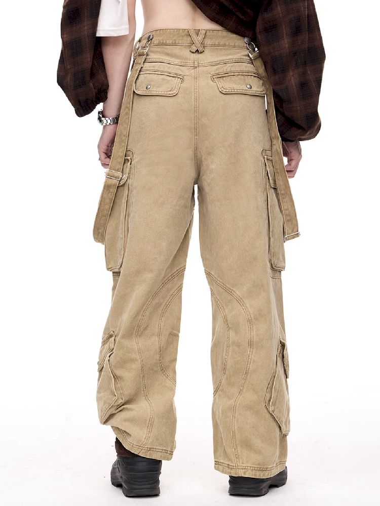 Multi-Pocket Workwear Bib Pants【s0000011364】