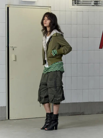 Fake Two-Piece Zipper Short Jacket【s0000014197】