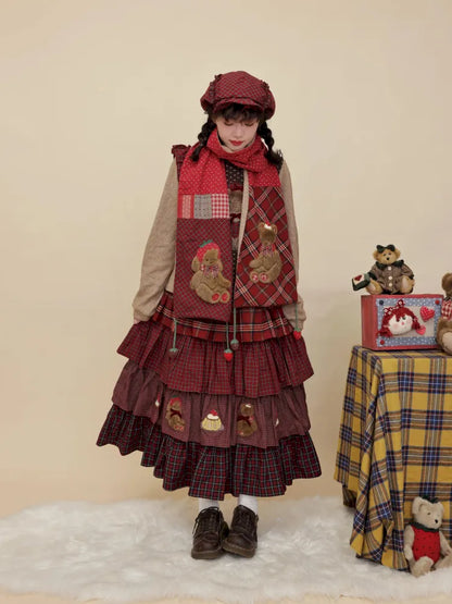 Strawberry-themed crochet scarf【s0000014175】