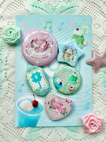 Rose Soda Twin Flash Badge Set【s0000017467】
