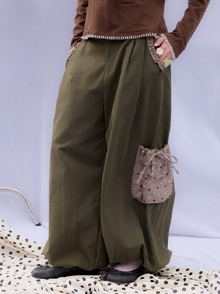 Patchwork Bud Green Cargo Pants【s0000015850】