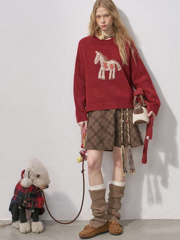 Woolen Plaid A-Line Short Skirt【s0000015220】