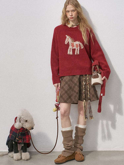 Woolen Plaid A-Line Short Skirt【s0000015220】