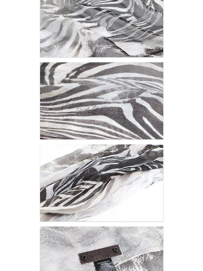 Silk Zebra Print Halter Vest【s0000017664】