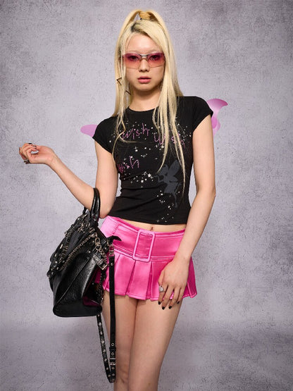 Rhinestone Fairy Wing Short Sleeve T Shirt【s0000018732】