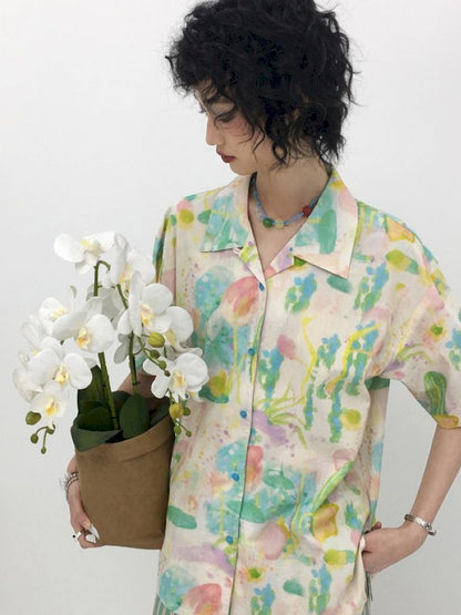 Full-print short-sleeved shirt【s0000012951】