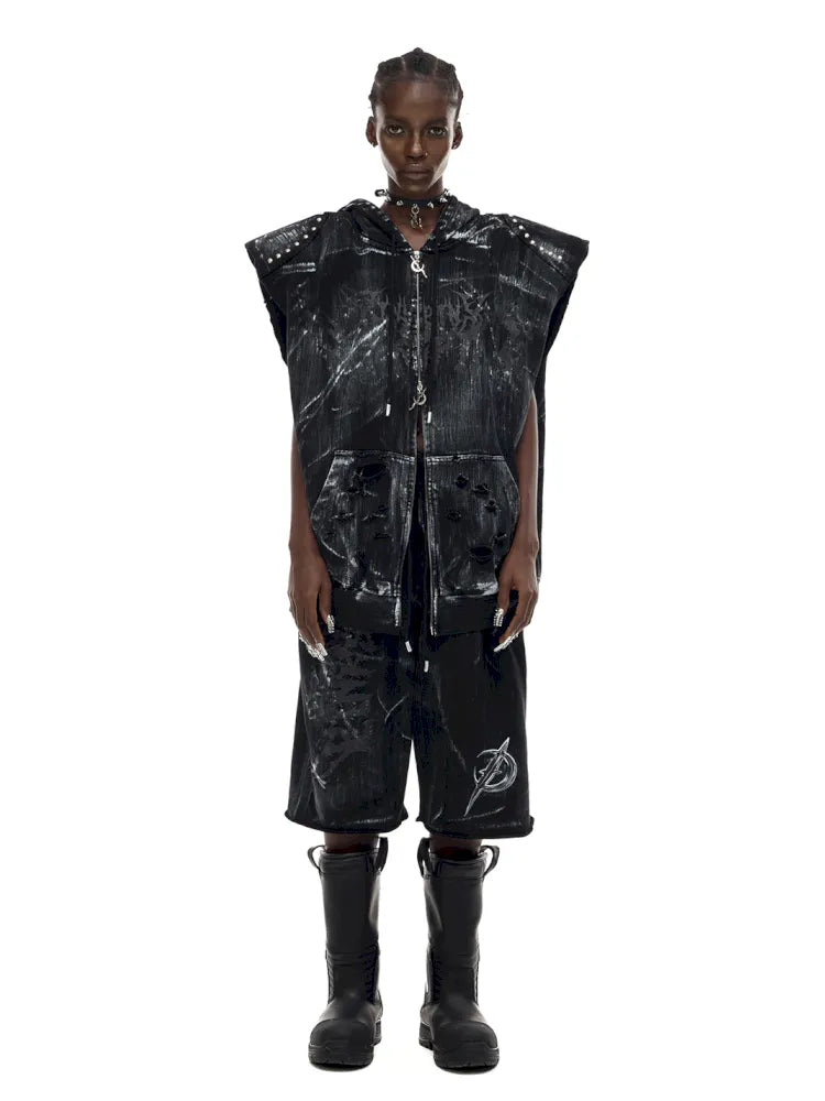 Cat-Ear Rock Punk Sleeveless Y2K Jacket【s0000014016】
