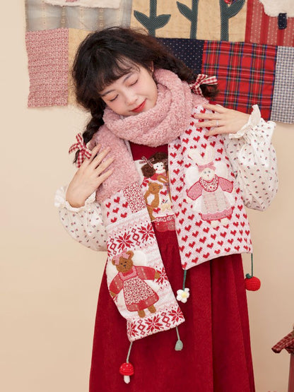 Apple Mushroom Plush Cute Scarf [S0000010895]