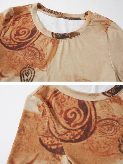Crew Neck Soft Stretch Printed Base Layer【s0000014052】
