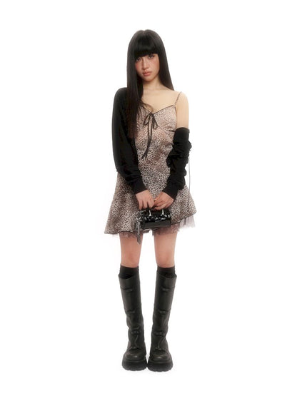 Ribbon large v-neck knitted cardigan【s0000012493】
