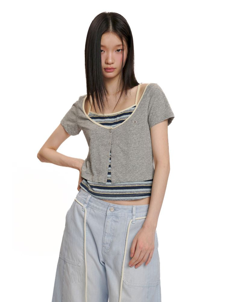 Short-sleeved cardigan slimming top【s0000012549】
