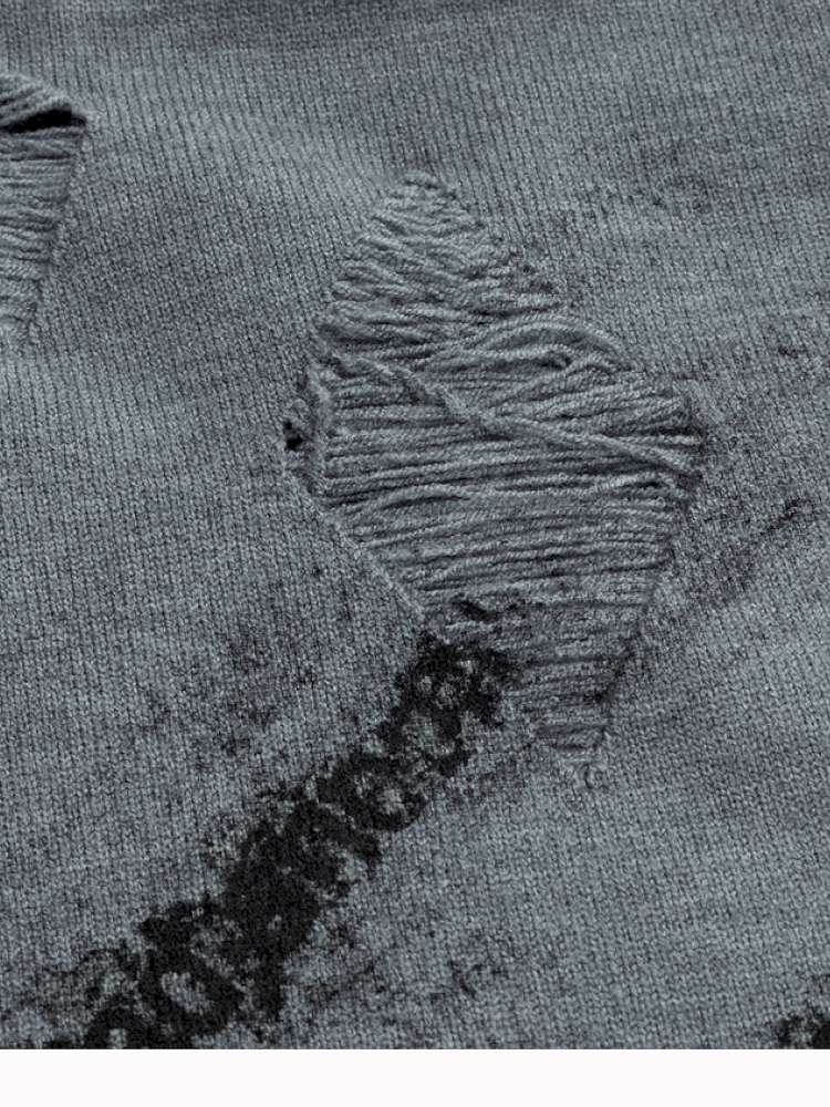 Graffiti Bat Sleeve Pleated Sweater【s0000014669】