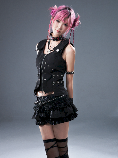 Punk Metal Slim-Fit Waist-Defining Vest【s0000012939】