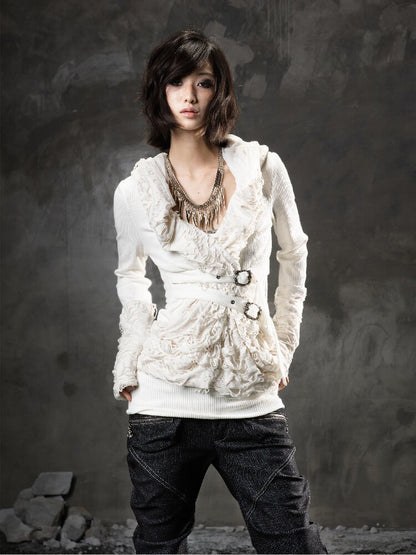 Ripped Hooded Knit【s0000015956】