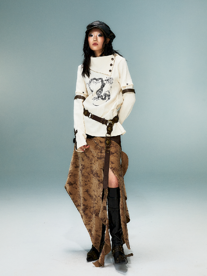 탈착식 긴 슬리브 니트 탑 [S0000011482]