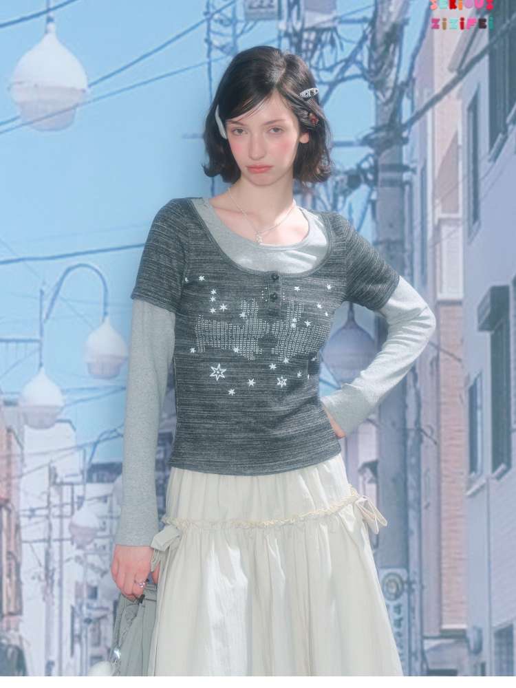 Starry Night Rabbit Design Top【s0000015427】