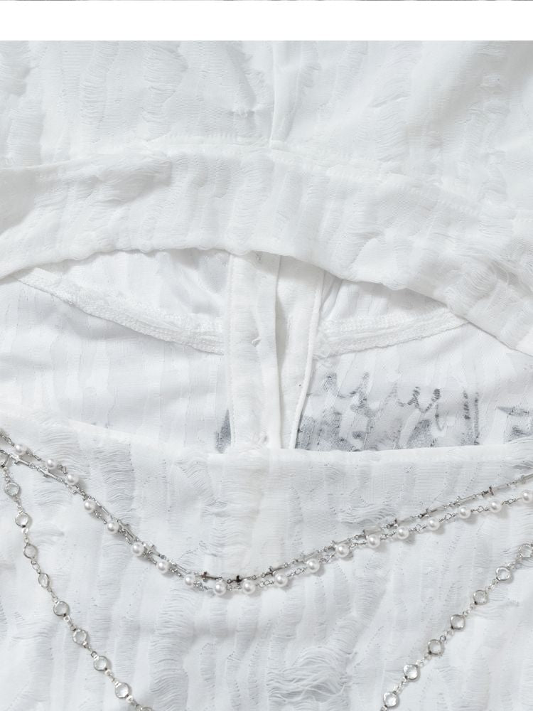 Backless Hooded Long Sleeve Bottom Top【s0000013469】