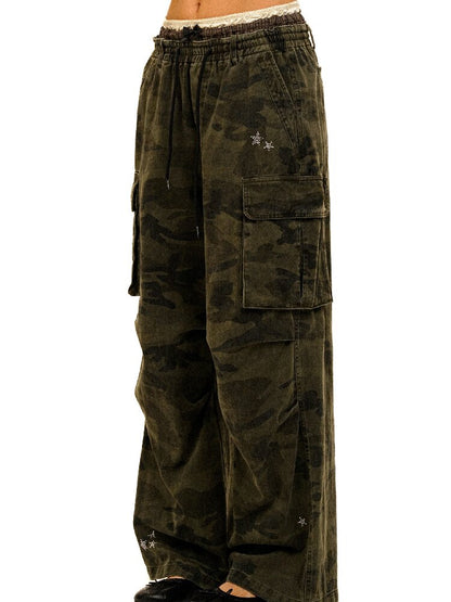 Star Rhinestone Camo Work Pants【s0000017908】