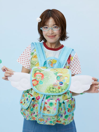 Fruit Print Cute Wings Backpack【s0000013162】