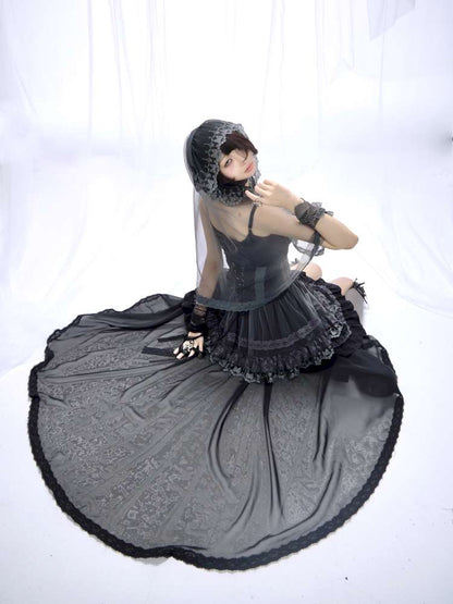 Dark Lolita Lace Mesh Sundress Dress【s0000014684】