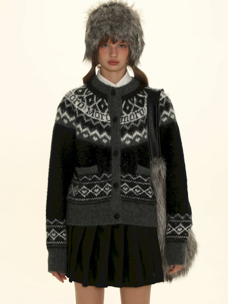 Fair Isle Striped Knit Top【s0000006024】