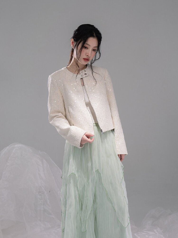 Liubo Gauze Green Irregular Skirt【s0000015738】