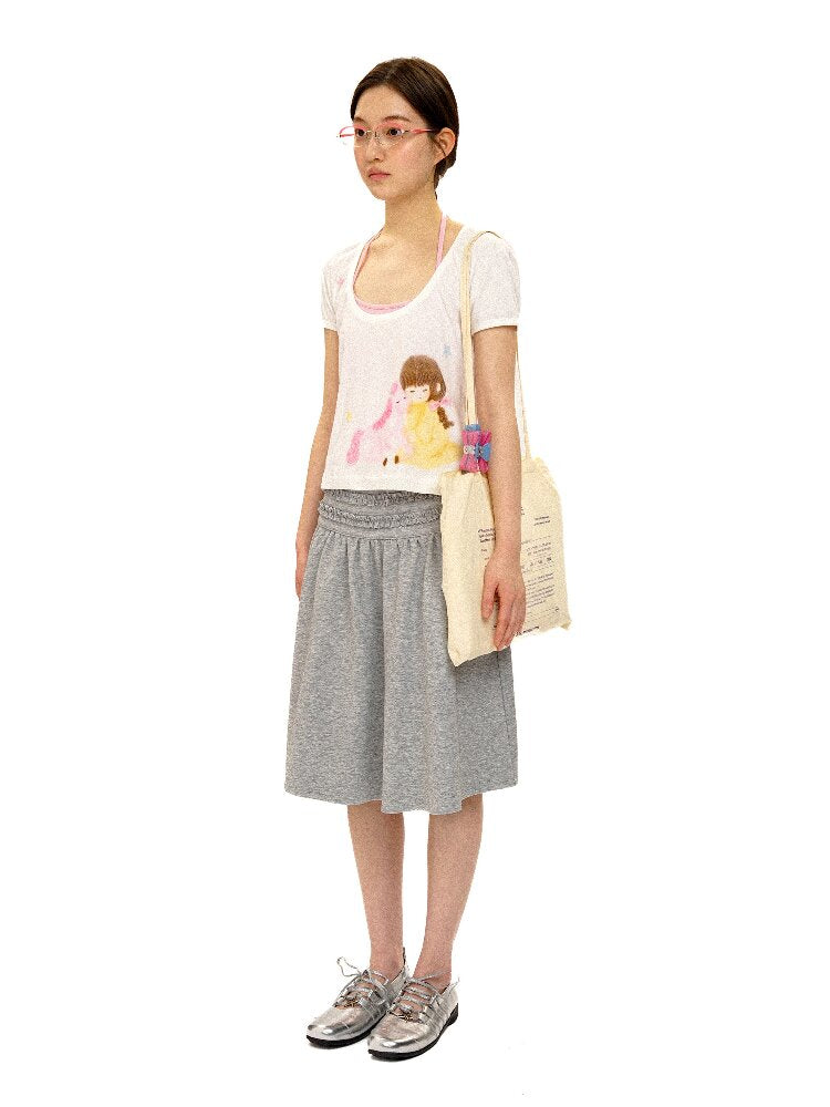 Girls Horse Print Short Sleeve T-shirt【s0000016102】