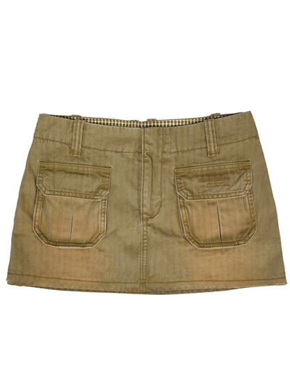 Pockets lined spliced plaid work skirt【s0000013427】