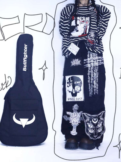 Y2K Punk Print Wide-Leg Jeans【s0000014627】