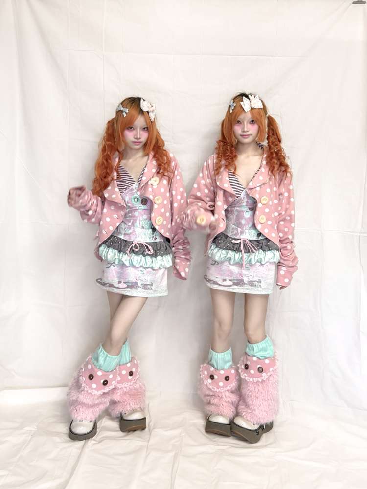 Wooden Button Polka Dot Jacket【s0000015201】