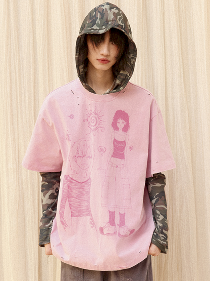 Printed Short Sleeve T-Shirt【s0000012426】