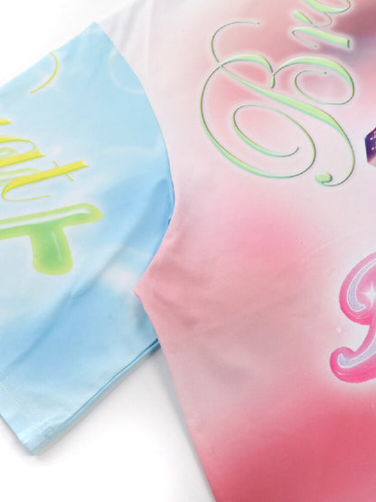 Dopamine Y2k Yabi Print T-shirt【s0000015890】