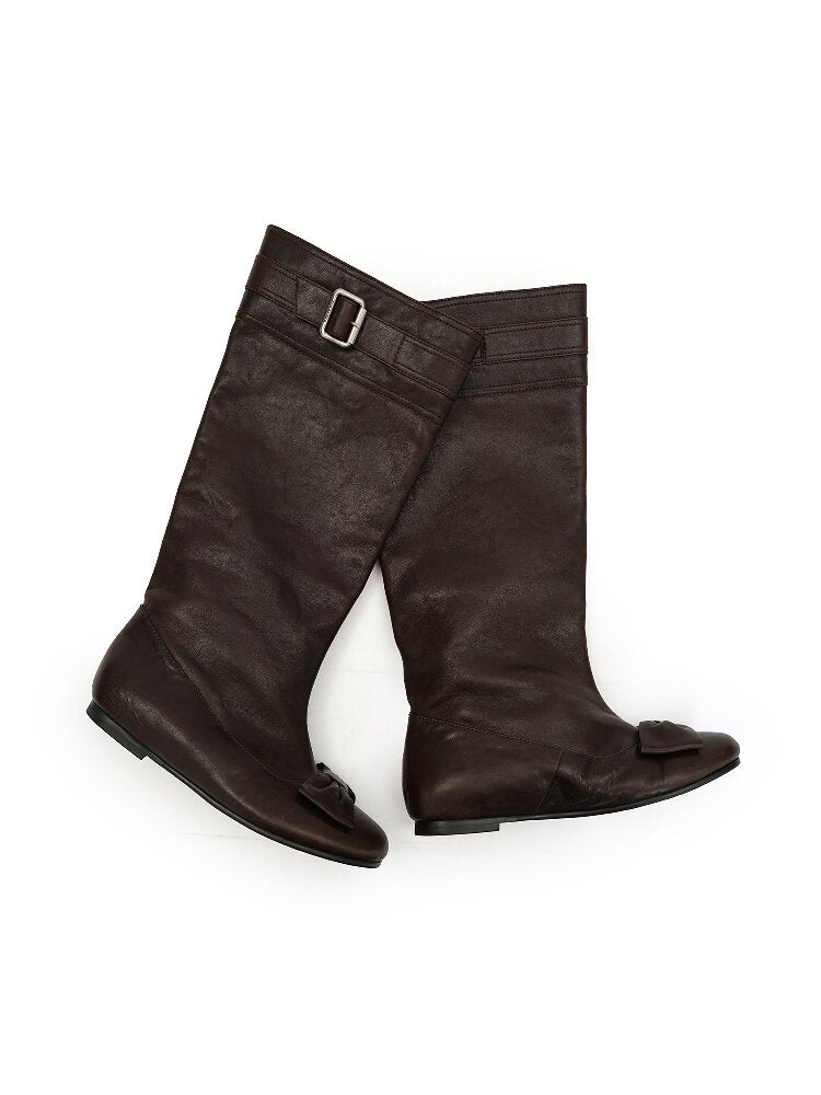 Oil Wax Cowhide Butterfly Boots【s0000016081】