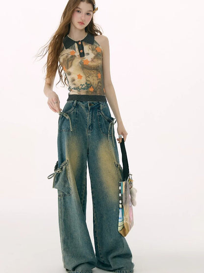 Starfall Cat Print Knitted Vest【s0000016849】