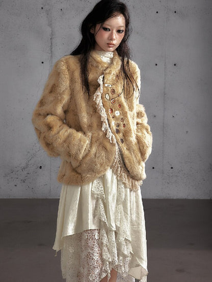 Plush Eco-Friendly Fur Coat【s0000019161】