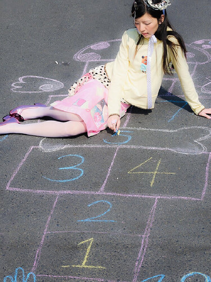 Illustration Print Pink Skirt【s0000015853】