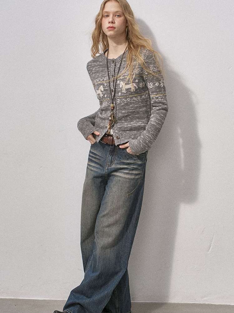 Cat Whisker Wide Leg Vintage Jeans【s0000015216】