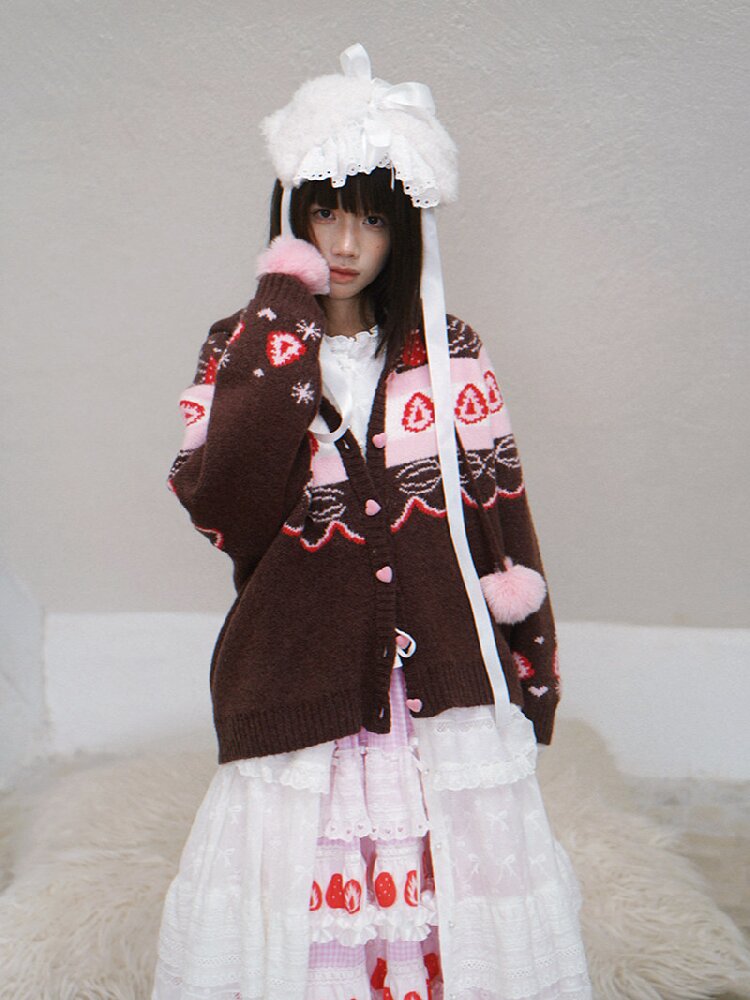 Fair Isle Cake Knit Cardigan【s0000018538】