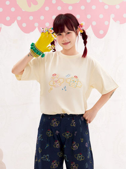 Animal Angel Embroidered T-Shirt【s0000013183】